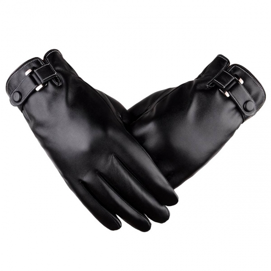 Men Winter Leather Gloves